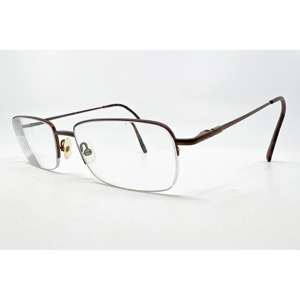 Ducks Unlimited Eyeglasses Mens Brown Semi Rimless Metal 57-19 39886